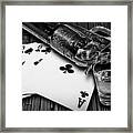 Aces And Eights With Shot Glass And Revolver Framed Print