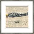 Adolf Galland Messerschmitt Bf-109 - Map Background Framed Print