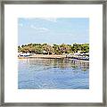 Aegina Town Beach And Boatyard Framed Print