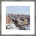 Aerial View Of Copley Square Back Bay And Charles River Framed Print
