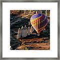 Aerial View Of Hot-air Balloon Floating Framed Print