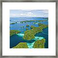 Aerial View Of Islands Of Palau Framed Print