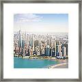 Aerial View Of Manhattan - New York Framed Print