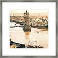 Aerial View Of Tower Bridgeand City Framed Print