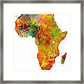Africa Map Colored Framed Print