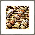 Aged Terracotta Roof Tiles Ii Framed Print