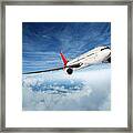 Airplane In Flight Framed Print