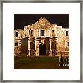Alamo Mission Entrance Front Profile At Night In San Antonio Texas Framed Print