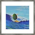 Alex The Surfing Avocado Framed Print