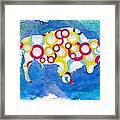 American Bison In Circles Framed Print