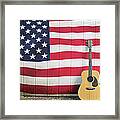 American Flag Guitar Framed Print