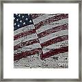 American Flag Painted On Brick Wall Framed Print