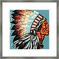 American Indian Chief Profile Framed Print