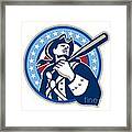 American Patriot Baseball Bat Retro Framed Print