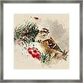 American Tree Sparrow Watercolor Art Framed Print