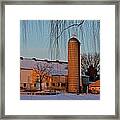 Amish Farm At Turquoise Dusk Framed Print