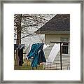 Amish Washday - Allen County Indiana Framed Print