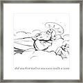 An Angel Therapist Takes Notes As God Lays Framed Print