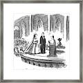 An Annoyed Wife Talks To Her Husband At The Altar Framed Print