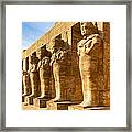 Ancient Guardians At The Egyptian Ruins Of Karnak Framed Print