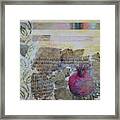 Ancient Text With Pomegranate Framed Print