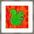 Andy's Squirrel Green Framed Print