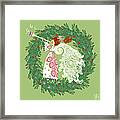 Angel With Christmas Wreath Framed Print
