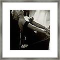 Ann Sothern Kneeling On An Armchair Framed Print
