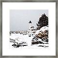Annisquam Light-snow Storm Framed Print