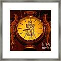 Antique Clock At The Bown Palace Hotel Framed Print