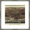 Antique Map Of Chicago By Currier And Ives - 1892 Framed Print
