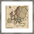Antique Map Of Europe By Fielding Lucas - Circa 1817 Framed Print