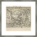Antique Map Of Greece By Abraham Ortelius - 1603 Framed Print