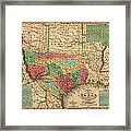 Antique Map Of Texas By James Hamilton Young - 1835 Framed Print