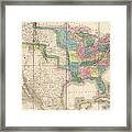 Antique Map Of The United States By David Burr - 1839 Framed Print