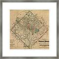 Antique Map Of Washington Dc By Colton And Co - 1862 Framed Print