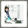 Antonela In The Window Framed Print