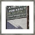 Apartment Rental Sign Framed Print