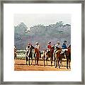 Approaching The Starting Gate Framed Print