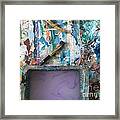 Art Table With Water And Brush Framed Print