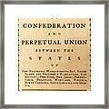 Articles Of Confederation, 1777 Framed Print