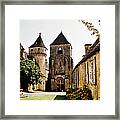 Asymmetric Tower And Church Of Saint Genies Perigord Framed Print