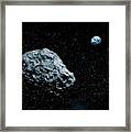 Asteroid Approaching Earth Framed Print