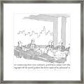 At A Conference Table Framed Print