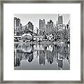 Atlanta Reflecting In Black And White Framed Print