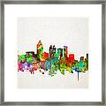 Atlanta Skyline Watercolor Framed Print