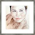 Attractive Asian Woman With Her Hair Pulled Back Framed Print