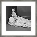 Audrey Hepburn Wearing An Adrian Dress Framed Print