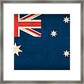 Australia Flag Vintage Distressed Finish Framed Print