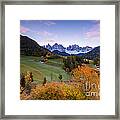 Autumn In The Dolomites Mountains - Italy Framed Print